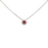 0.40 Carat Ruby with 0.25 Carats Diamond Halo Pendant in White Gold - Image 2