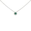 0.40 Carat Emerald with 0.25 Carats Diamond Halo Pendant in White Gold - Image 2