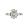Three-Stone Collection - Oval-cut Diamond with Baguette Side Stones in Platinum - Image 2