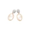 Siviglia Mother of Pearl and 0.20 Carats Diamond Two Drop Earrings in Yellow Gold - Image 3