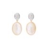 Siviglia Mother of Pearl and 0.20 Carats Diamond Two Drop Earrings in Yellow Gold - Image 2