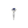 1.70 Round Ceylon Sapphire with Diamond Twist PavÃ© Halo Ring in Platinum - Image 3