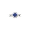 1.70 Round Ceylon Sapphire with Diamond Twist PavÃ© Halo Ring in Platinum - Image 2