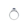 8x6mm Oval-cut Blue Sapphire with 0.30 Carats Diamond Halo Ring in White Gold - Image 5