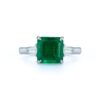 Three Stone Collection - 2.84 Carat Colombian Emerald Ring with Tapered Baguette Diamonds in Platinum - Image 2