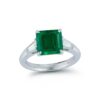 Three Stone Collection - 2.84 Carat Colombian Emerald Ring with Tapered Baguette Diamonds in Platinum - Image 4