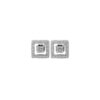 0.47 Carat Round Brilliant-cut Square Diamond Earrings in White Gold - Image 2