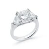 Three-Stone Collection â Princess-cut Diamond with Trillion Side Stones in Platinum - Image 2