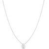 Roberto Coin Tiny Treasures Pear-Shaped Diamond Station Necklace in White Gold