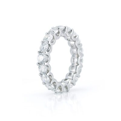 Round Brilliant-cut Diamond U-Prong Set Eternity Wedding Band