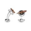 Deakin & Francis Sterling Silver Airplane Propeller Cufflinks with Enamel Finish.