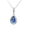 1.32 Carat Tanzanite Diamond Halo Pendant in White Gold - Image 2
