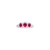 Three-Stone 1.20 Carats Ruby & Diamond Halo Ring in White Gold - Image 2