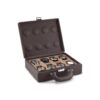 Valigetta Chocolate/Chestnut Leather Travel Watch Case with Handle - Image 2