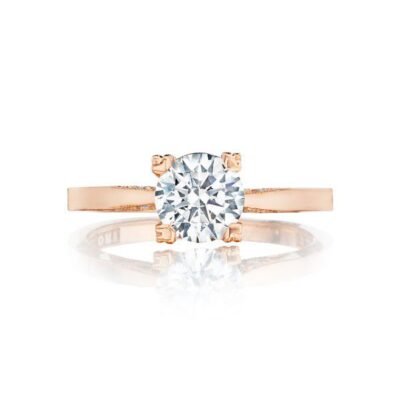 Pretty in Pink Round Brilliant-Cut Diamond Engagement Ring in Rose Gold