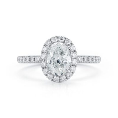 Halo Collection - Oval Diamond Engagement Ring in Platinum