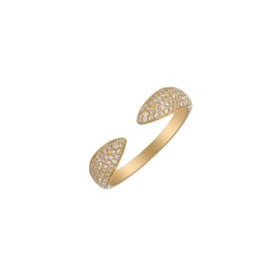 0.36 Carat Diamond Pavè Claw Ring in Yellow Gold