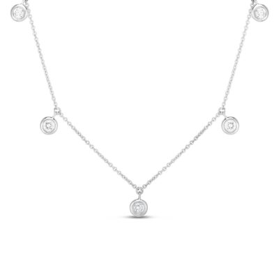 Diamonds by the Inch Drop Station Necklace in White Gold