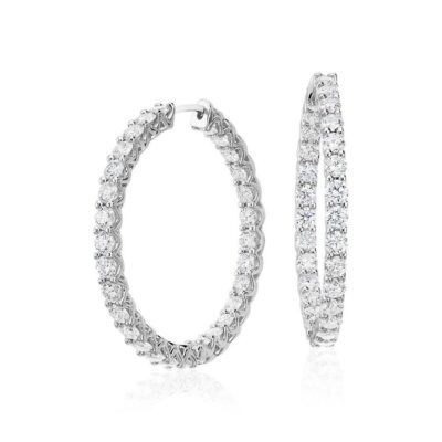 4.80 Carat Inside-Out Diamond Hoop Earrings in White Gold