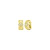 Princess Flower Diamond Huggie Earrings in Yellow Gold - Image 2