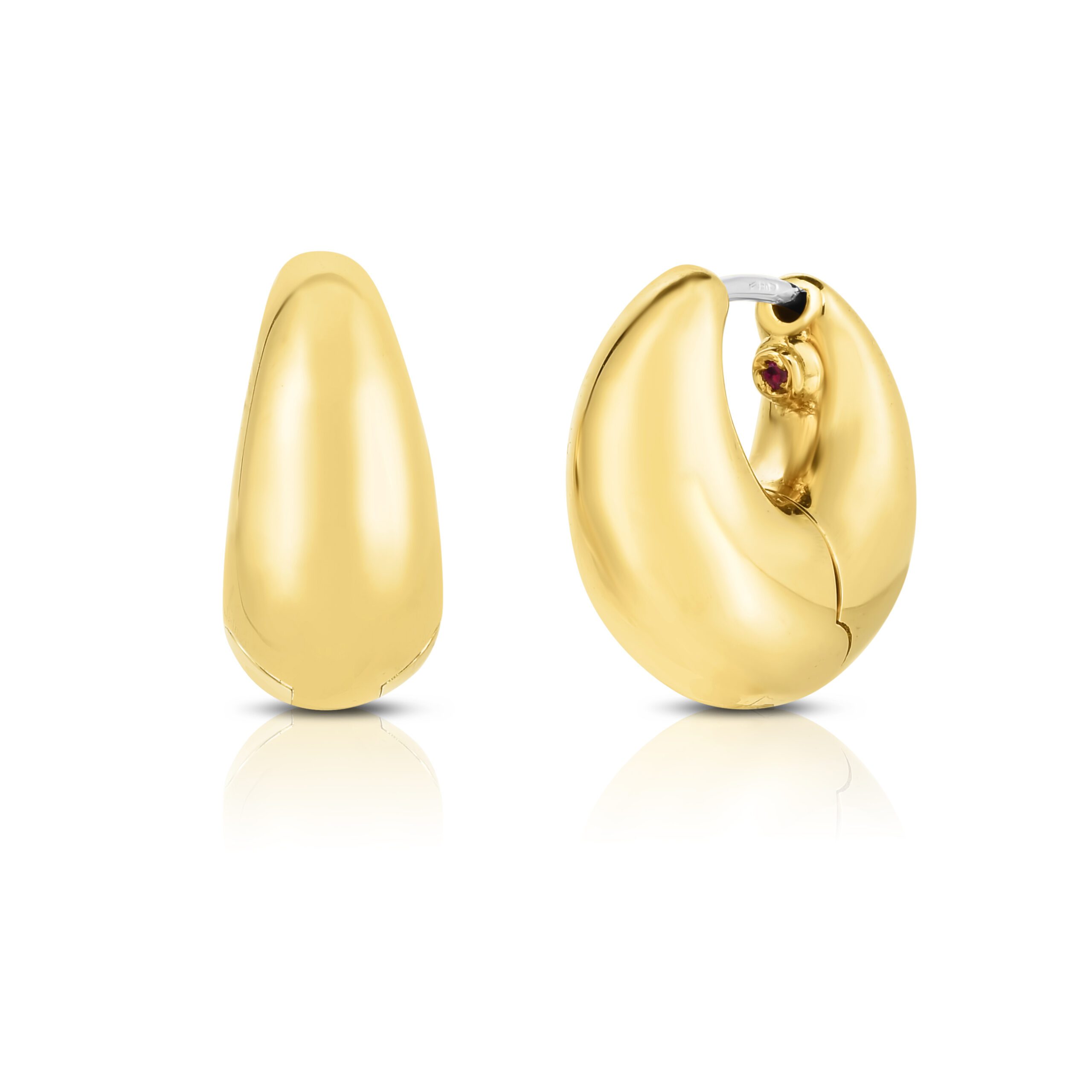 Roberto Coin Designer 18k Yellow Wide Hoop Earrings - Gold | Editorialist