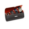 Pochette Grey and Orange Leather Travel Watch Case - Image 2