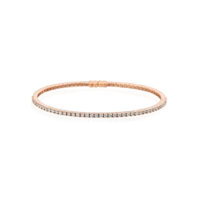 1.08 Carat Flexible Bangle Bracelet in Rose Gold