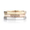 Chicago Classic Plain Geometric Stackable Ring in White Gold - Image 4