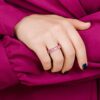 Kristyn Kylie Baguette-cut Pink Sapphire Eternity Ring in Rose Gold - Image 4