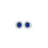 0.40 Carat Sapphire and Diamond Halo Stud Earrings in White Gold - Image 2