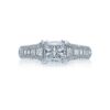 "Classic Crescent" Princess-Cut Diamond Engagement Ring - Image 2
