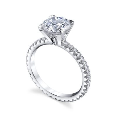 Princess Pavé-set Diamond Engagement Ring in Platinum