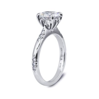 Pavé Collection - Round Brilliant-cut Diamond Semi-Pavé Engagement Ring