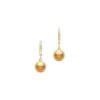 Morning Dew Golden South Sea Cultured A+ Pearl Earrings in Yellow Gold - 10mm - Image 2