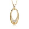 Juniper Vertical Pendant Necklace with Diamonds in Yellow Gold - Image 2