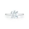 Solitaire Collection - Round Brilliant Diamond Cathedral-set Engagement Ring - Image 2