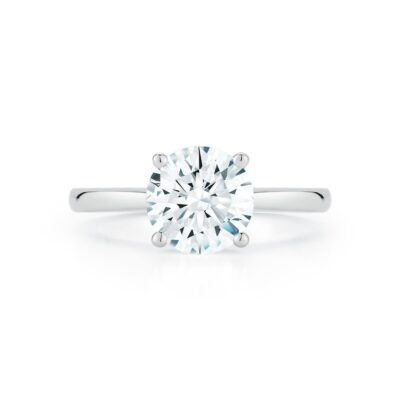 Solitaire Collection - Round Brilliant Diamond Cathedral-set Engagement Ring