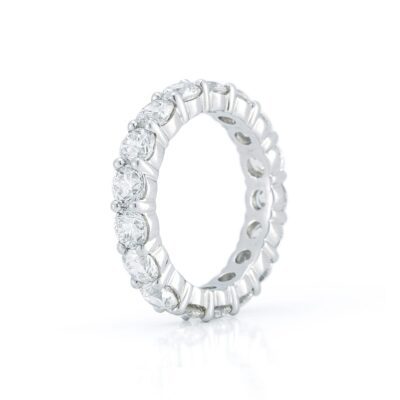 Round Diamond Shared-Prong Eternity Set Wedding Band
