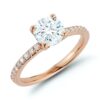 PavÃ© Collection - Round Brilliant-Cut Diamond Engagement Ring in Rose Gold - Image 4