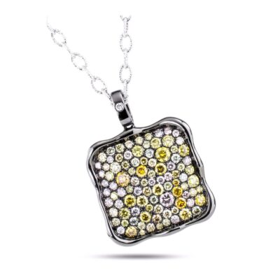 1.66 Carat Pavé-Set Multi-Color Diamond Pendant