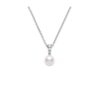 Akoya Cultured A+ Pearl & Diamond Pendant in White Gold - 8.00mm - Image 2