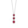 1.08 Carat Ruby and Diamond Halo Pendant in White Gold - Image 2