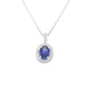 1.00 Carat Sapphire and Diamond Pendant Necklace in White Gold - Image 2