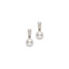 Akoya Cultured Pearl and Diamond Drop Earrings in Yellow Gold - 8.50mm - Image 2