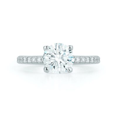 Pavé Collection - Round Brilliant-Cut Diamond Engagement Ring