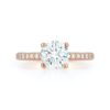 PavÃ© Collection - Round Brilliant-Cut Diamond Engagement Ring in Rose Gold - Image 2