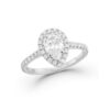 Halo Collection - Pear-Shape Diamond Engagement Ring in Platinum - Image 3