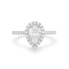 Halo Collection - Pear-Shape Diamond Engagement Ring in Platinum - Image 2