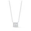 0.55 Carat Princess-Cut Diamond Halo Pendant in White Gold - Image 2