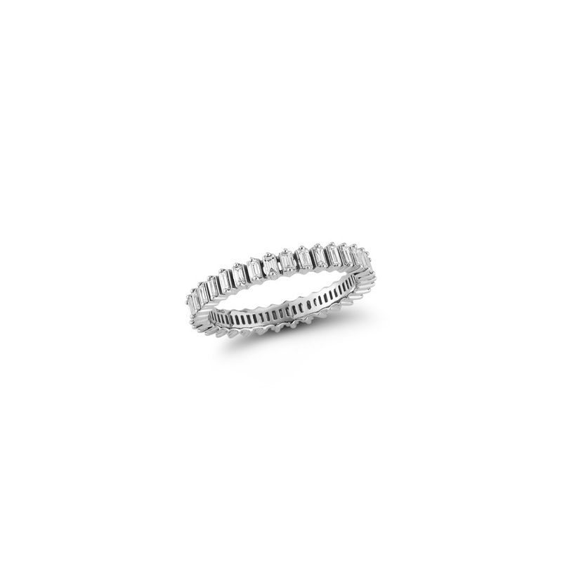 Baguette Diamond Band: Aveta Double Row Diamond Eternity Ring. 14k, 18k  Yellow, Rose, White Gold or Platinum - Etsy